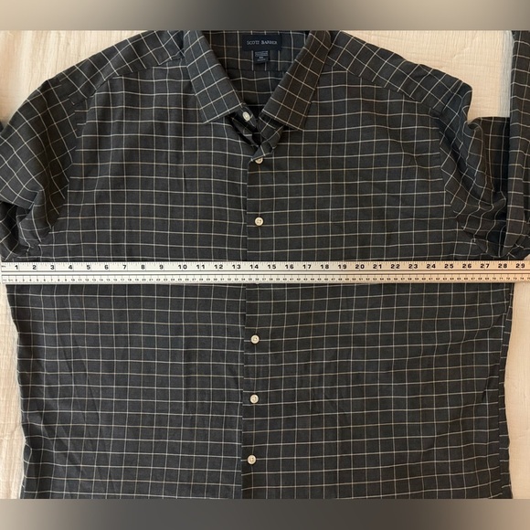 Scott Barber Men’s XXL Windowpane Check Shirt Cotton Cashmere Blend - Picture 9 of 9
